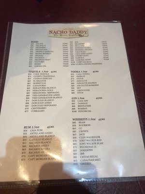 Menu photo 8 Nacho Daddy Puerto Vallarta, JAL