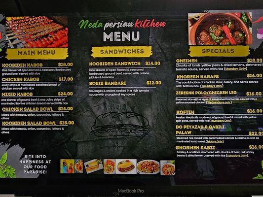 Menu photo 1 Neda Persian Kitchen Latham, NY
