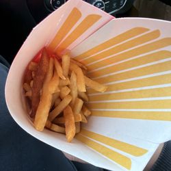 McDonald's - Very stale fries. Half spilled in the bag because they were careless.