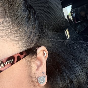 InkHouse Tattoo - Helix and 3rd Ear piercing on ear lobe - Tattoo Near Me - Moreno Valley, California InkHouse Tattoo - Helix and 3rd Ear piercing on ear lobe - Tattoo Near Me - Moreno Valley, California