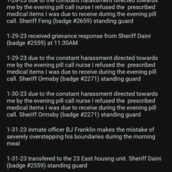 Alameda County Santa Rita Jail - A brief timeline of my incarceration within the Santa Rita county jail 22/34
