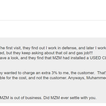 MZM Performance - One of the messages I've recieved explaining his experience. - Auto Repair Near Me - Georgetown, Texas