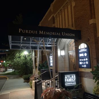 Purdue Memorial Union - outside of building at night - Food Court Near Me - West Lafayette, Indiana Purdue Memorial Union - outside of building at night - Food Court Near Me - West Lafayette, Indiana