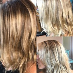 Balyage technique was used to create this bombshell blonde!