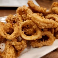Cayo Blanco - Spicy calamari. Just mildly spicy from pepper flakes