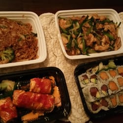 Bethel, salmon avocado, sweet potato and spicy scallop rolls. Good. Pad Thai and Thai basil with chicken. Not good.