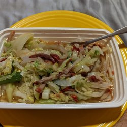 Fuji Jade Garden & My Thai - My chow mein onion salad, no noodles.