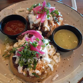 Tacos don Andres - Sopes with Steak & Salsa Rojo Y Verde - Salad Near Me - Kissimmee, Florida