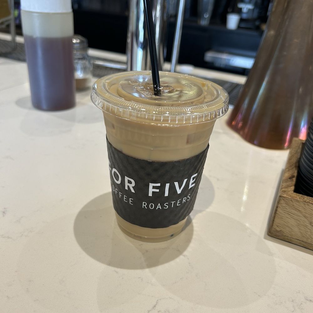 For Five Coffee Roasters - Iced caramel latte - Coffee Roasteries Near Me - Manhasset, New York