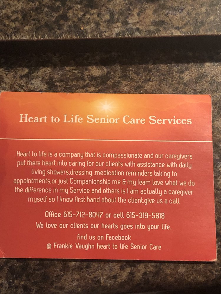 Heart to life Senior care - home care agency in Nashville, TN