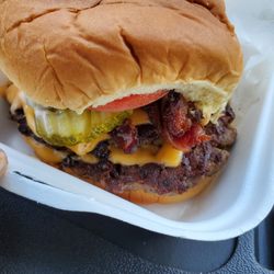 Bronx Burger - Bx Cheeseburger Double with bacon and pickles