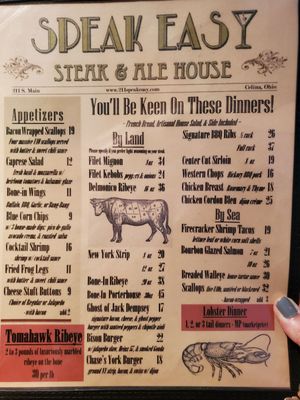 Menu photo 8 Speakeasy Steak & Ale House Celina, OH Menu photo 8 Speakeasy Steak & Ale House Celina, OH