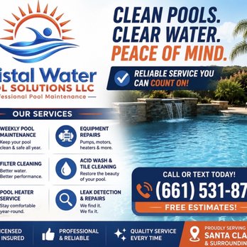 Cristal Water - Pool Cleaners Near Me - Santa Clarita, California Cristal Water - Pool Cleaners Near Me - Santa Clarita, California