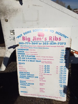 Menu photo 1 Big Jim's Ribs Tickler Parker, CO