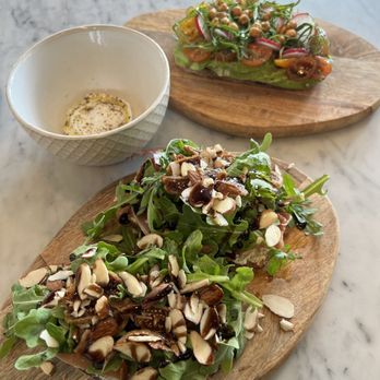 Black Canvas Coffee - Front: Prosciutto and Goat Cheese Toast Back: Avocado Toast - Coffee & Tea Near Me - Los Angeles, California