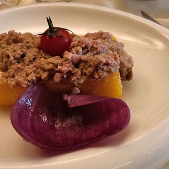 Osteria dei Servi - Lingotto di polenta fritta con formaggio e ragù di cinghiale. - Wine Bars Near Me - Parma, Puerto Rico