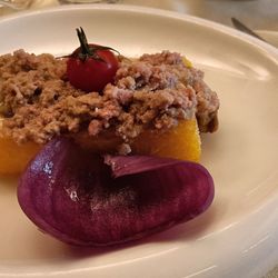 Osteria dei Servi - Lingotto di polenta fritta con formaggio e ragù di cinghiale.