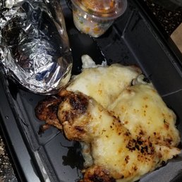 Parmesan Crusted Chicken with Baked Potato (Pls Cup of Butter, Cheese, Bacon, Sour Cream & Green Onion)
