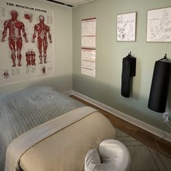 Clean & spacious massage therapy room