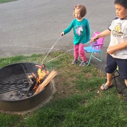 Not much room here. Kids are sitting on the road to roast hot dogs. Not child friendly.