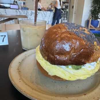 Façade Bakery - Latte and breakfast sandwich - Bakeries Near Me - Coral Gables, Florida