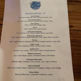 Maple Street Eatery - Drink menu - Bars Near Me - Livermore, California