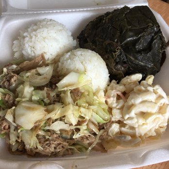 Hula Wok BBQ - Pork Lau Lau regular size ($10.75) with 2 scoops rice, 1 scoop macaroni salad, and Kalua pork with stir fried cabbage - Chinese Near Me - San Ramon, California Hula Wok BBQ - Pork Lau Lau regular size ($10.75) with 2 scoops rice, 1 scoop macaroni salad, and Kalua pork with stir fried cabbage - Chinese Near Me - San Ramon, California