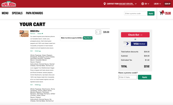 Papa Johns Pizza by null