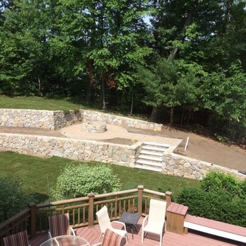 Mass Stone Landscape Construction - a view of a backyard - Landscaping Near Me - Framingham, Massachusetts