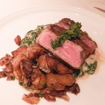 Millwright's - NY strip with potatoes and creamed spinach - New American Near Me - Simsbury, Connecticut Millwright's - NY strip with potatoes and creamed spinach - New American Near Me - Simsbury, Connecticut