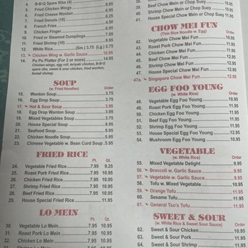 New China - a menu for a chinese restaurant - Chinese Near Me - Hardeeville, South Carolina