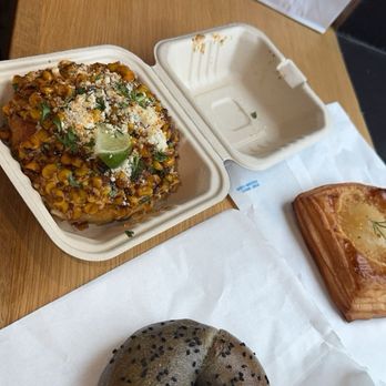 Miopane - BLACK SESAME CREAM CHEESE bagel, MEXICAN STREET CORN bagel - Bakeries Near Me - Pasadena, California