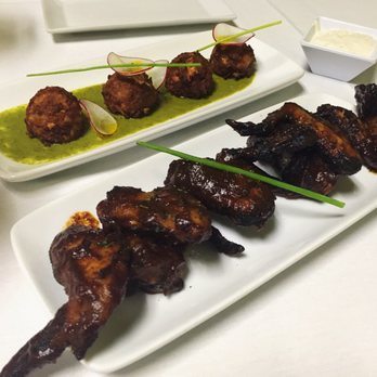 Mesob - Happy hour apps! Jerk wings and Caribbean fritters. - Caribbean Near Me - Kansas City, Missouri