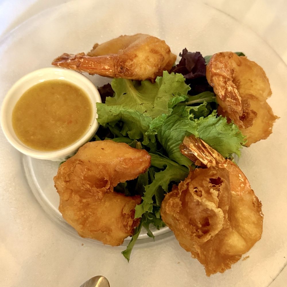 Suzette's Creperie - Jumbo Shrimp Beignets With Orange Dijon Sauce - French Near Me - Wheaton, Illinois Suzette's Creperie - Jumbo Shrimp Beignets With Orange Dijon Sauce - French Near Me - Wheaton, Illinois