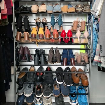 The Tidy Habit - Shoe storage in a small shared closet - Home Organization Near Me The Tidy Habit - Shoe storage in a small shared closet - Home Organization Near Me