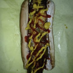 Wobbly Wieners - Hell yea! Philly dog time with some jalapeños, tapatio, mustard and ketchup. I love this place