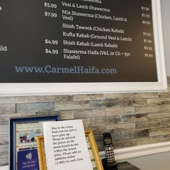 Carmel Haifa - The menu part I was craving - Middle Eastern Near Me - Morris Plains, New Jersey