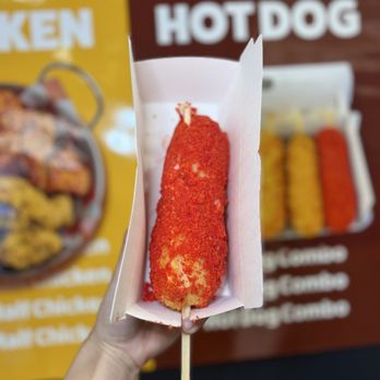 Dduk Dabang - Hot Cheetos hot dog with only mozzarella - Korean Near Me - San Jose, California Dduk Dabang - Hot Cheetos hot dog with only mozzarella - Korean Near Me - San Jose, California