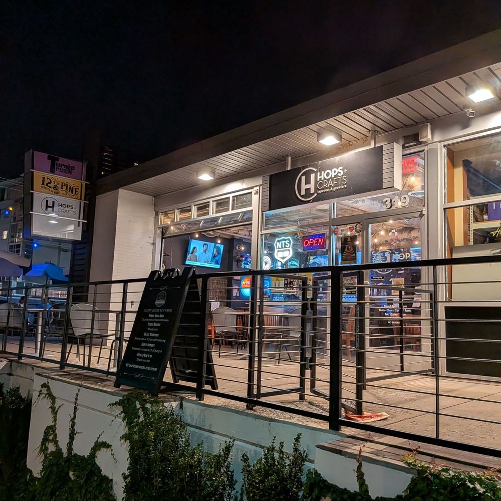 Hops & Crafts Taproom - View from the outside - Beer Bar Near Me - Nashville, Tennessee Hops & Crafts Taproom - View from the outside - Beer Bar Near Me - Nashville, Tennessee