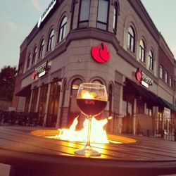 Tandoori Fusion - Two gas fire pits surrounded by Adirondack chairs make for a pleasurable outdoor lounge area when the weather is pleasant.