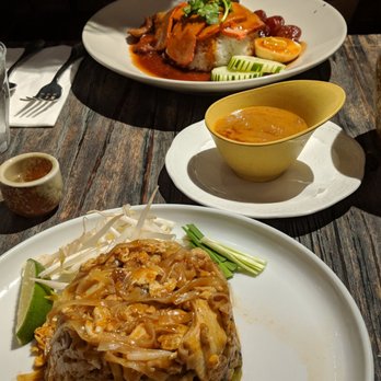 Up Thai - Chicken pad Thai . Side of peanut sauce. Moo dang at top - Thai Near Me - New York, New York Up Thai - Chicken pad Thai . Side of peanut sauce. Moo dang at top - Thai Near Me - New York, New York
