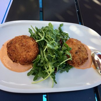 AQUA by El Gaucho - Crab Cakes. I found the breading to be too thick and wish it had lump crab instead of stringy crab. - Seafood Near Me - Seattle, Washington