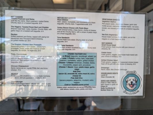 Menu photo 1 Chunk’s Sandwiches Capitola, CA Menu photo 1 Chunk’s Sandwiches Capitola, CA