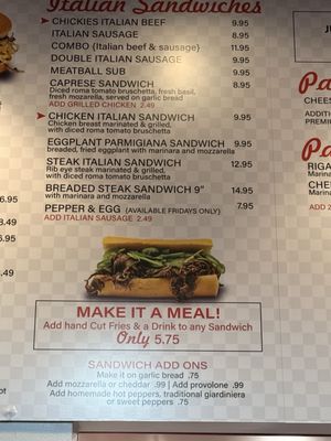 Menu photo 1 The Original Chickies Hillside, IL