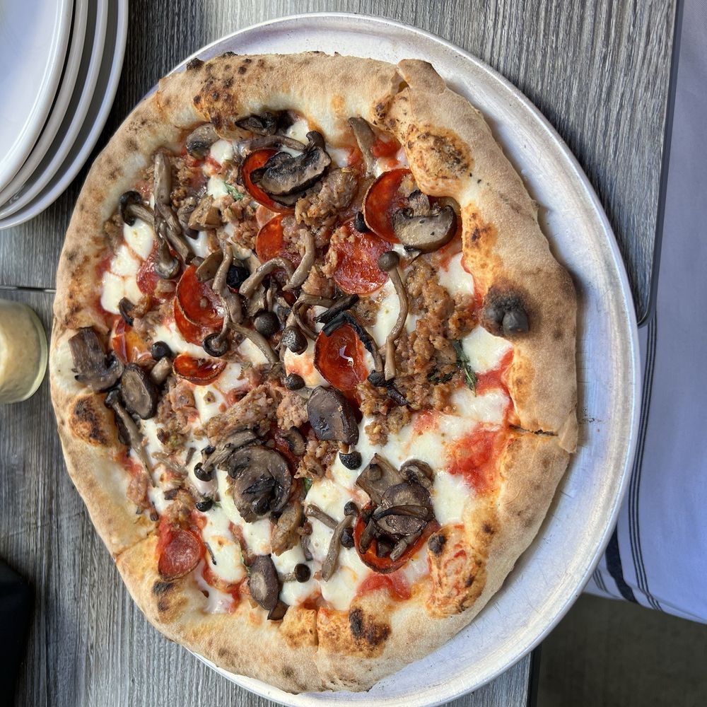 Gia Mia - Mushroom sausage pizza - Italian Near Me - Naperville, Illinois