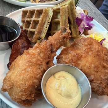 Mr East Kitchen - Chicken & Pandan Waffle Combo - Breakfast & Brunch Near Me - San Francisco, California