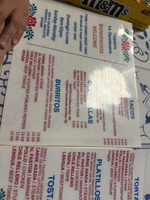 Menu photo 1 Taqueria La Zacatecana Chicago, IL Menu photo 1 Taqueria La Zacatecana Chicago, IL