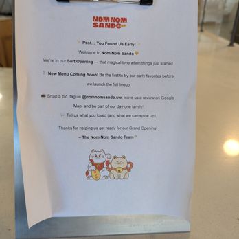 Nom Nom Sando - Soft Opening - Sandwiches Near Me - Seattle, Washington