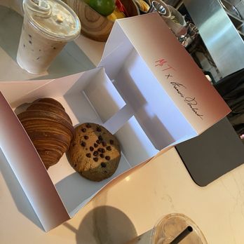 Mr. T - Plain Croissant, chocolate chip cookie, iced latte - French Near Me - Los Angeles, California