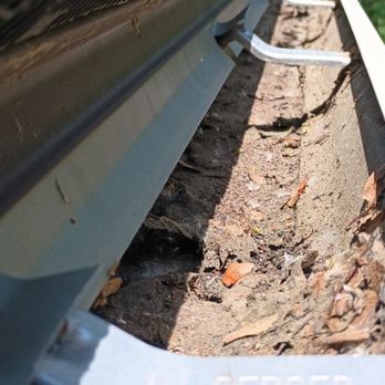 Marios Roofing - The gutter with 3" of dirt... hmmmm two handfuls is more like it. - Roofing Near Me - Stoughton, Massachusetts